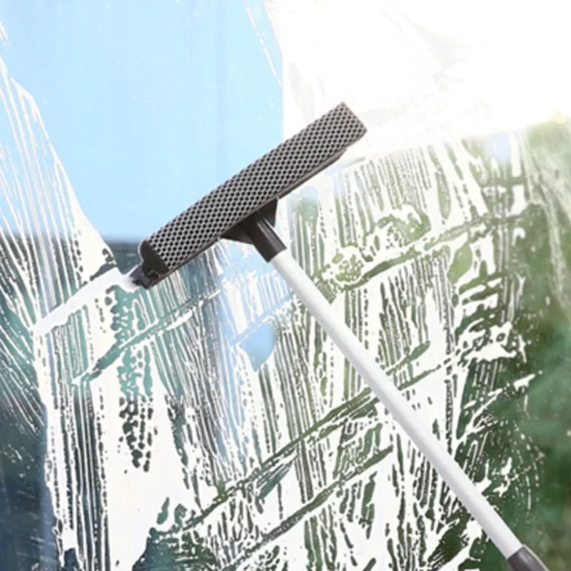 1pc Squeegee Window Cleaner 2 in 1 Retractable Pole Cleaning Window Brush Glass Squeegee Cleaning Tool for Car Shower Glass Door - Image 5