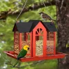 1pc wild bird feeder, used for outdoor hanging, large capacity bird nest metal mesh wild bird feeder