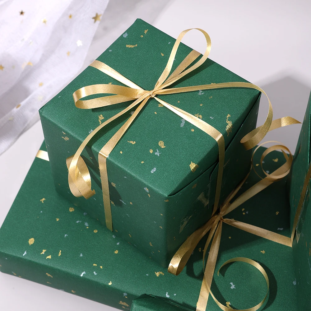 1roll Luxury Hot Stamping Gift Wrapping Paper Elegant Gift Packaging for Christmas Wedding Valentine's Day Birthday DIY Craft - Image 2