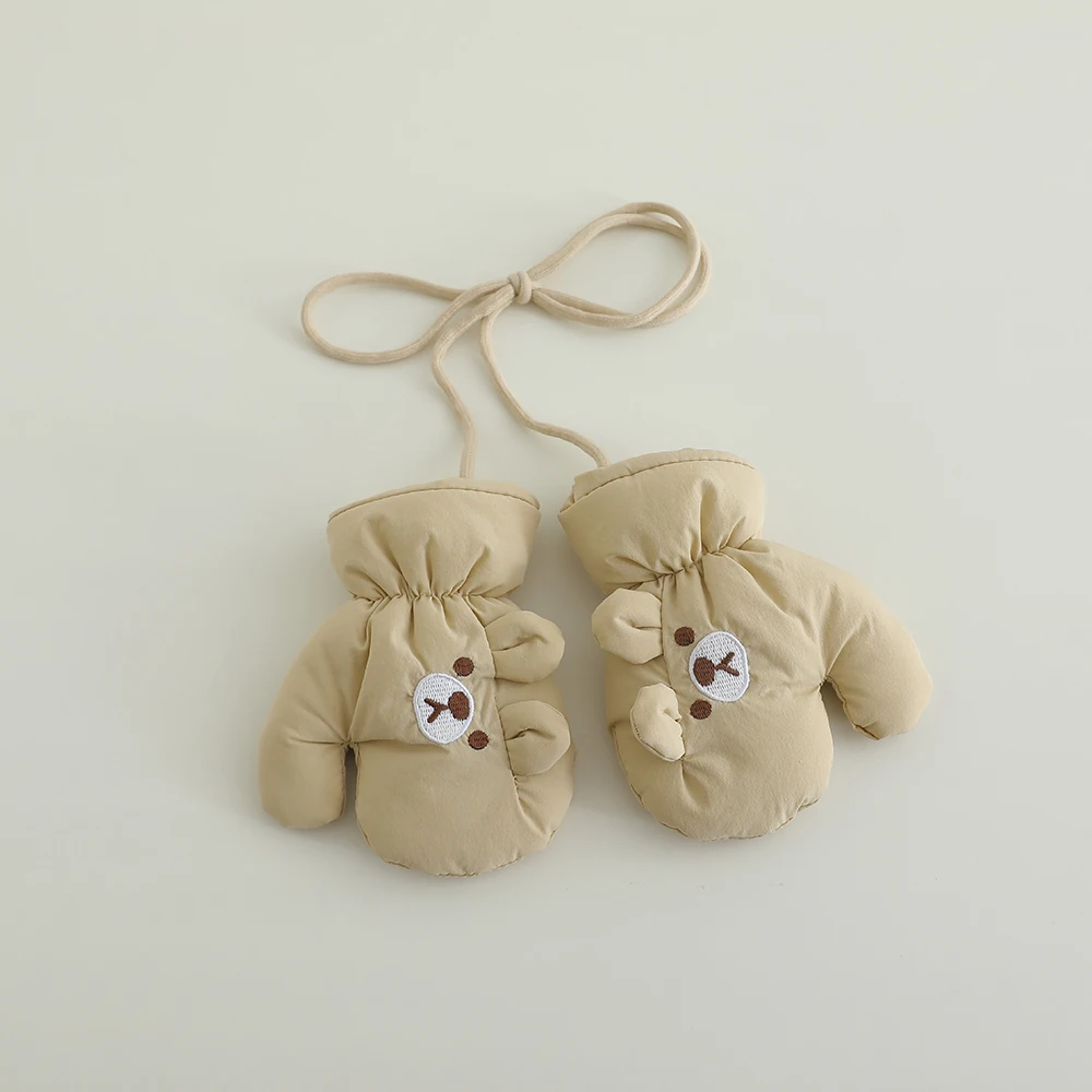 2-5 Years Old Kids Boys Girls Cartoon Bear Full Finger Gloves Winter Thick Warm Gloves Toddler Outdoor Cold-Proof Mittens - Image 4