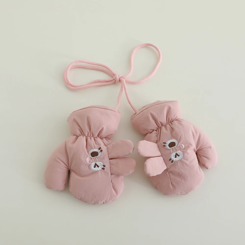 2-5 Years Old Kids Boys Girls Cartoon Bear Full Finger Gloves Winter Thick Warm Gloves Toddler Outdoor Cold-Proof Mittens - Image 5