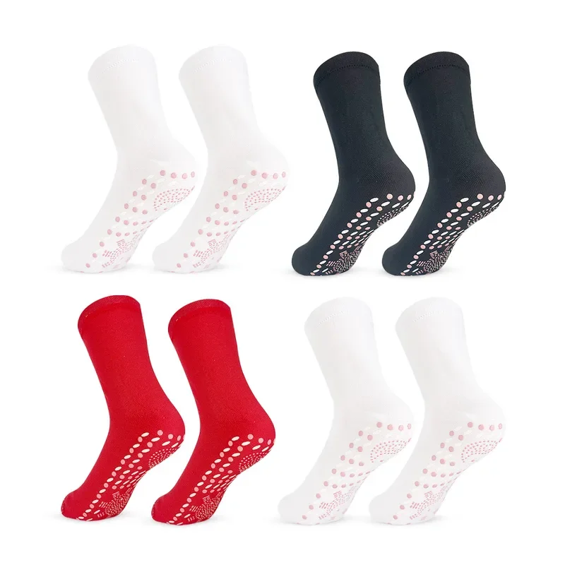 2 Pairs Self-heating Socks Men Women Non-slip Dots Foot Massage Magnetic Therapy Health Warming Fever Socks Winter Relieve Tired - Image 5