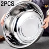 2-Piece Stainless Steel Heavy-Duty Kitchen Bowls, Multi-Functional Commercial/home Use Mixing Bowl, Extra Large Size 40cm for Ba