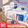 2 large bags of newborn baby wipes, used for hand, oral, and anal cleaning, disposable thick baby wipes