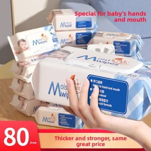 2 large bags of newborn baby wipes, used for hand, oral, and anal cleaning, disposable thick baby wipes