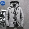 -20 Degree Winter Men White Duck Down Jacket Thick Warm Snow Coat Male Hood Windbreaker Down Parkas Outerwear Sportswear Puffer