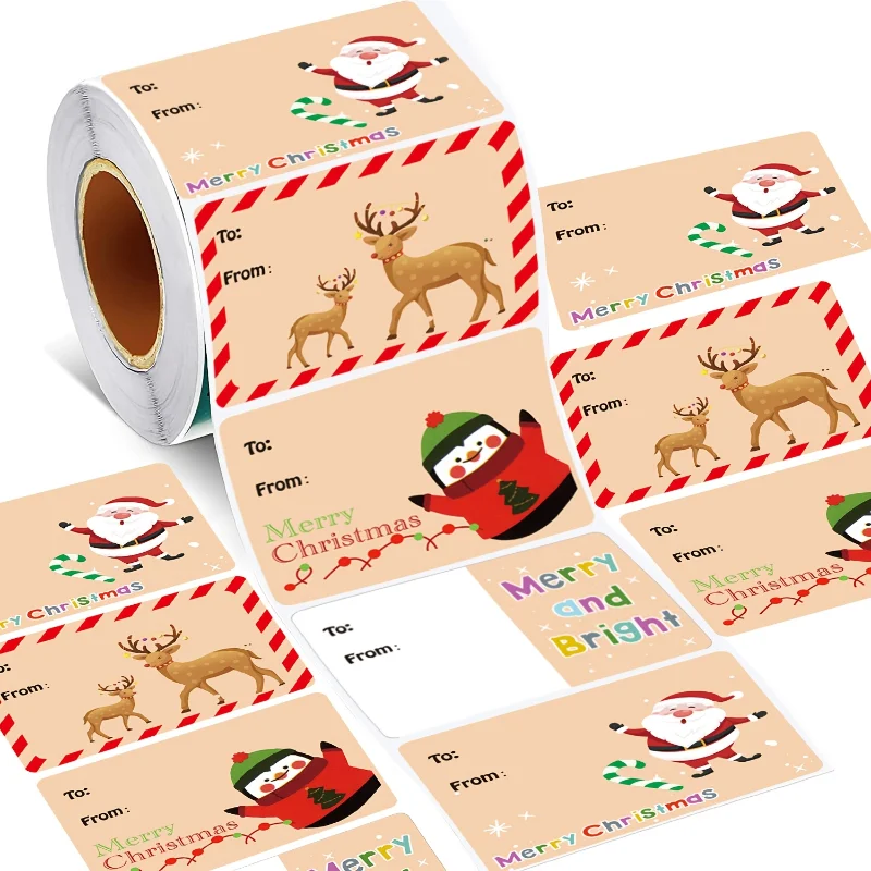 200Pcs Christmas Decor Gift Series Self‑adhesive Sticker Labels Holiday Decoration DIY Sealing Stickers - Image 2