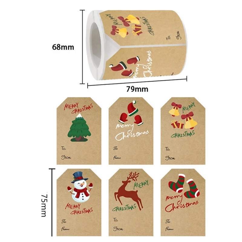 200Pcs Christmas Decor Gift Series Self‑adhesive Sticker Labels Holiday Decoration DIY Sealing Stickers - Image 6
