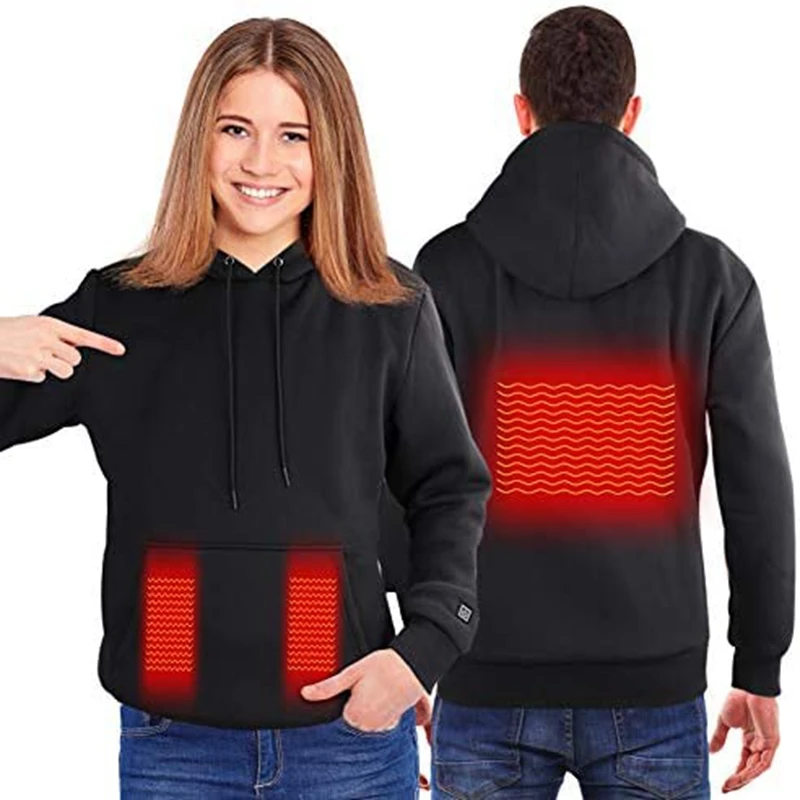 2024 Women USB Heating Hoodies men Vintage Gothic Heated Jacket Long Sleeve Streetwear Loose Coats Harajuku Sweatshirts - Image 2