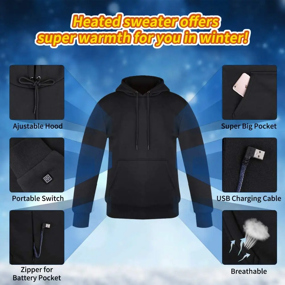 2024 Women USB Heating Hoodies men Vintage Gothic Heated Jacket Long Sleeve Streetwear Loose Coats Harajuku Sweatshirts - Image 4