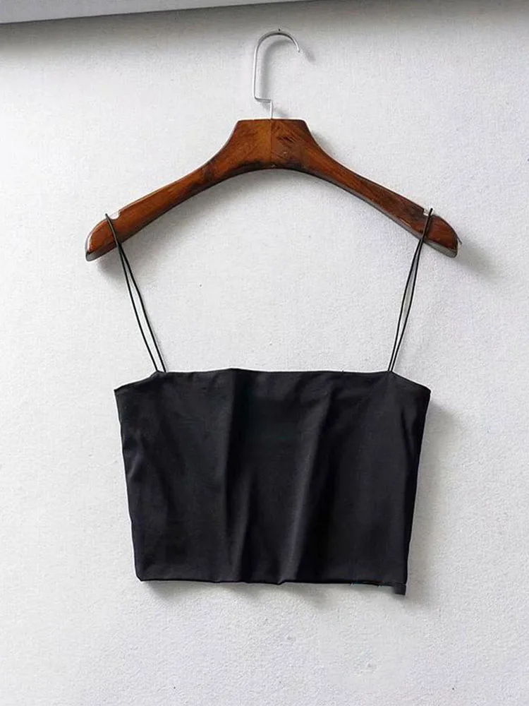 2025 Summer Women's Crop Top Sexy Elastic Cotton Camis sleeveless Short Tank Top Bar - Image 4