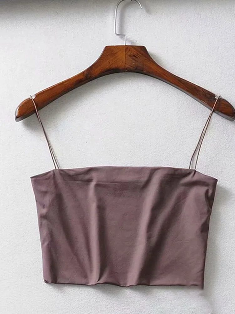 2025 Summer Women's Crop Top Sexy Elastic Cotton Camis sleeveless Short Tank Top Bar - Image 6