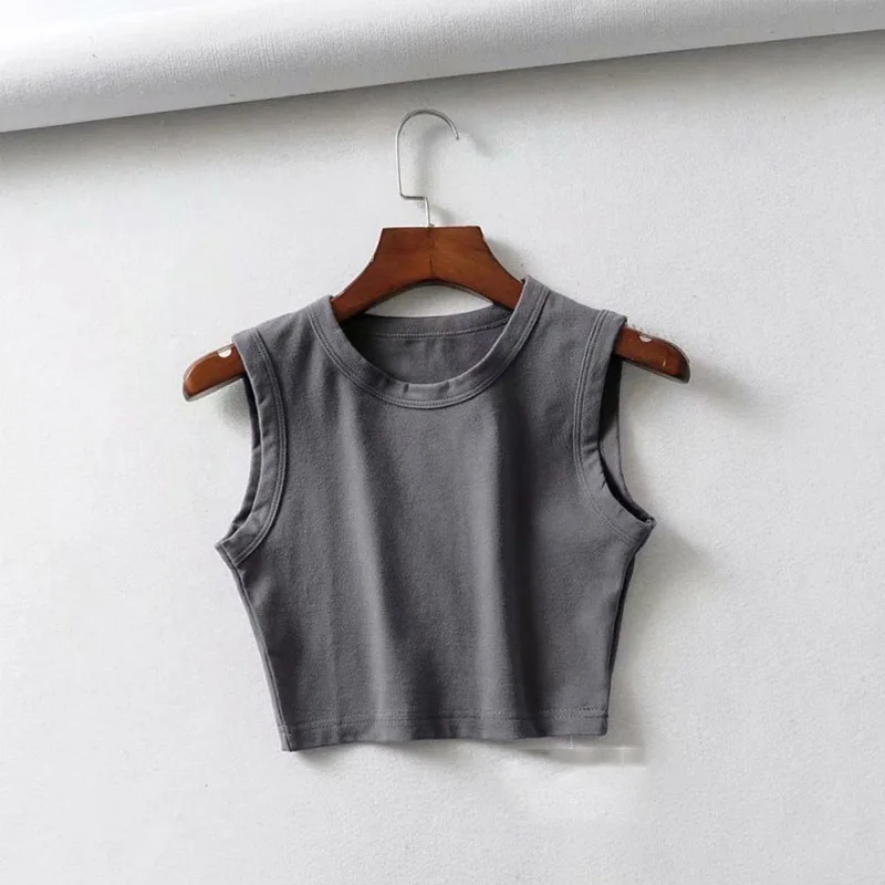 2025 Summer vintage white crop tops women biker black punk sexy tank top korean streetwear cropped sleeveless top feminino - Image 2