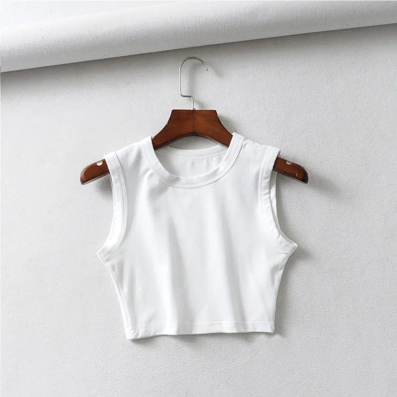 2025 Summer vintage white crop tops women biker black punk sexy tank top korean streetwear cropped sleeveless top feminino - Image 4