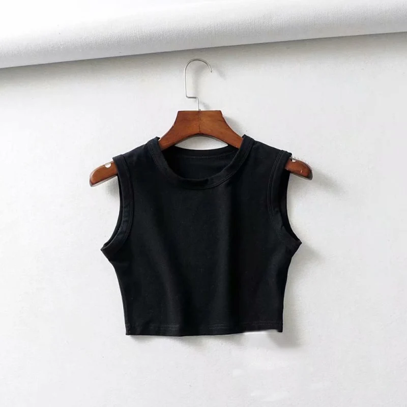 2025 Summer vintage white crop tops women biker black punk sexy tank top korean streetwear cropped sleeveless top feminino - Image 3