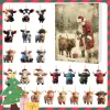 2026 Advent Countdown Calendar Highland Cow, 24 Days Of Christmas Vacation Advent Calendar Pendant, Christmas Tree Cartoon Cow D