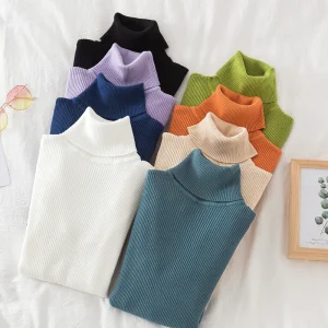 2026 Autumn Winter Turtleneck Sweater Women Knitted Soft Pullovers Cashmere Jumpers Basic Solid Soft Sweaters Women Casual Top