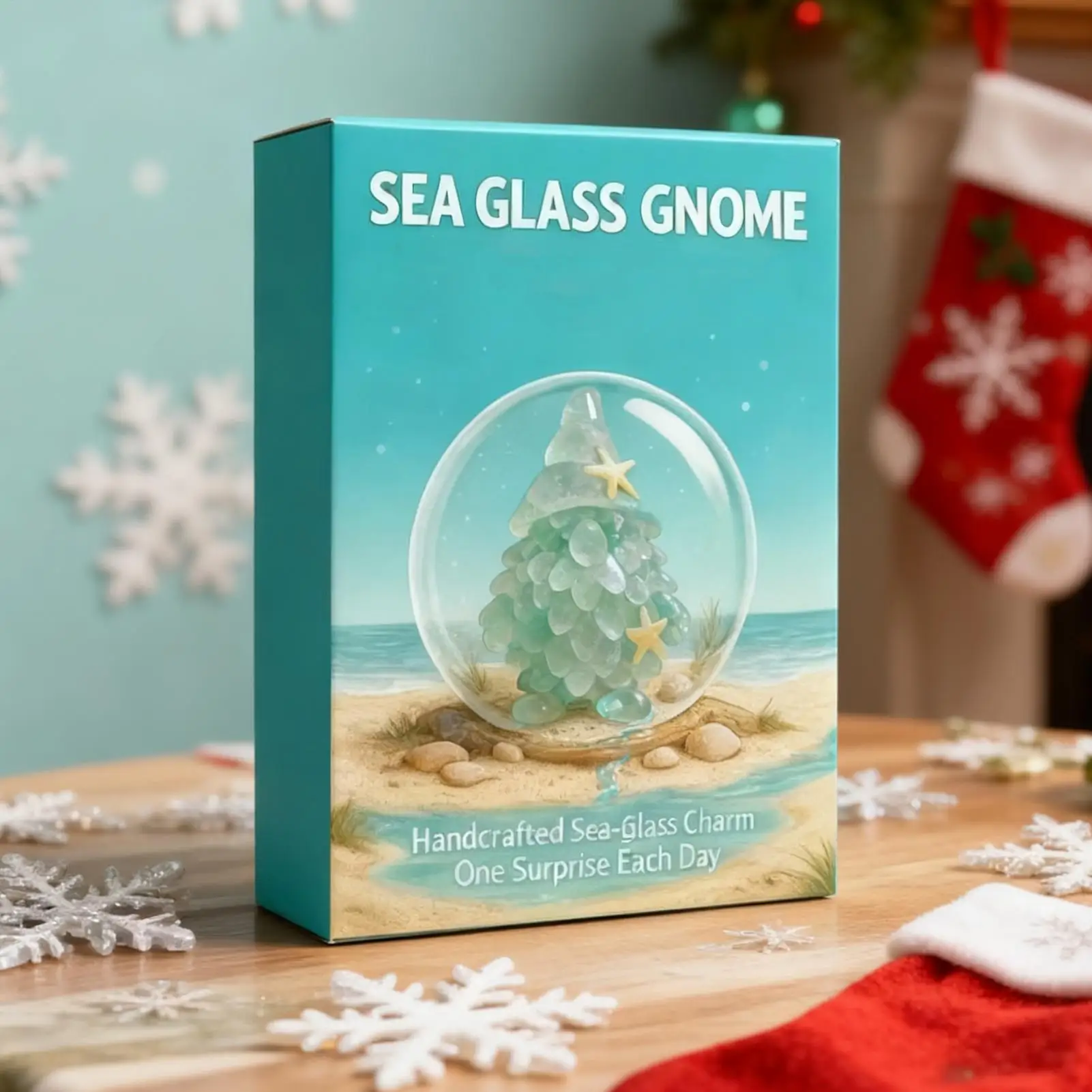 2026 Christmas Advent Calendar 24 Days Sea Glass Gnome 2D Acrylic Ornament Pendant Christmas Countdown Decor Holiday Gift - Image 5