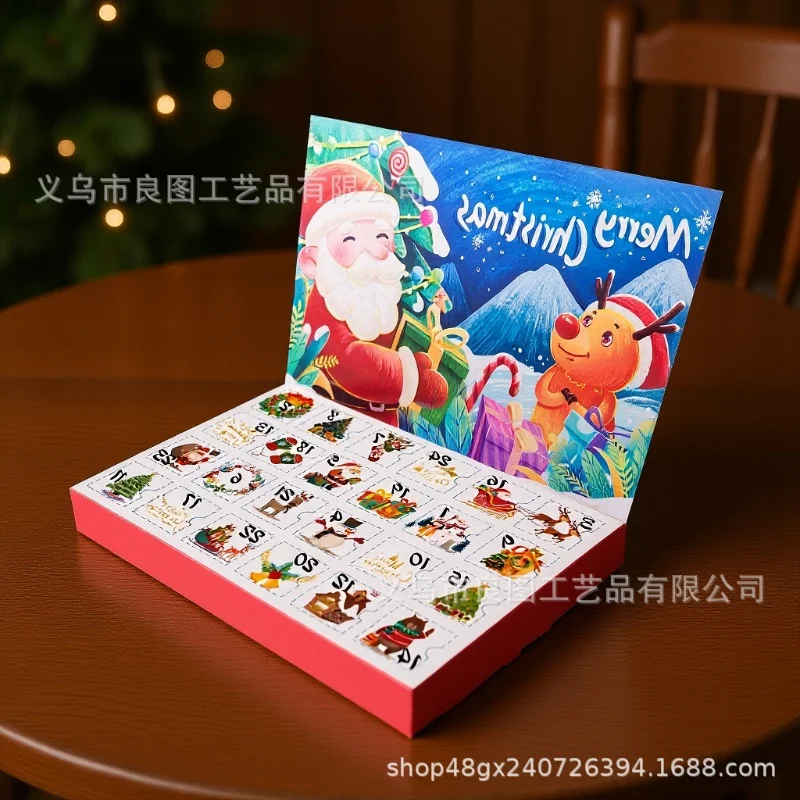 2026 Christmas Advent Calendar Box Merry Christmas Advent Calendar Empty Gift Box Christmas Puzzle Calendar 24 Days DIY Gift Box - Image 3
