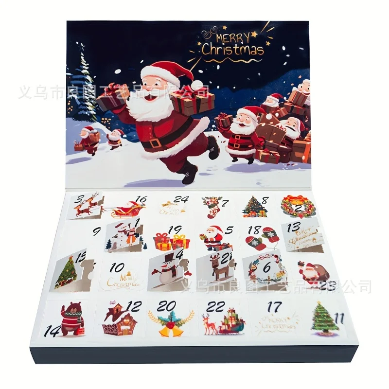 2026 Christmas Advent Calendar Box Merry Christmas Advent Calendar Empty Gift Box Christmas Puzzle Calendar 24 Days DIY Gift Box - Image 4