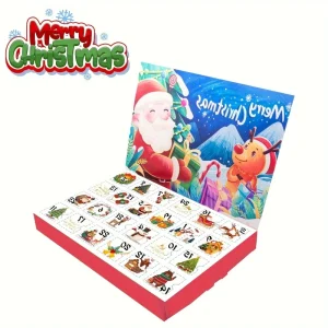 2026 Christmas Advent Calendar Box Merry Christmas Advent Calendar Empty Gift Box Christmas Puzzle Calendar 24 Days DIY Gift Box