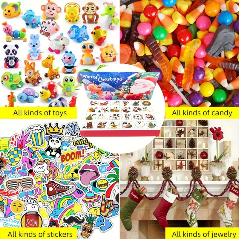 2026 Christmas Advent Calendar Box Merry Christmas Advent Calendar Empty Gift Box Christmas Puzzle Calendar 24 Days DIY Gift Box - Image 6
