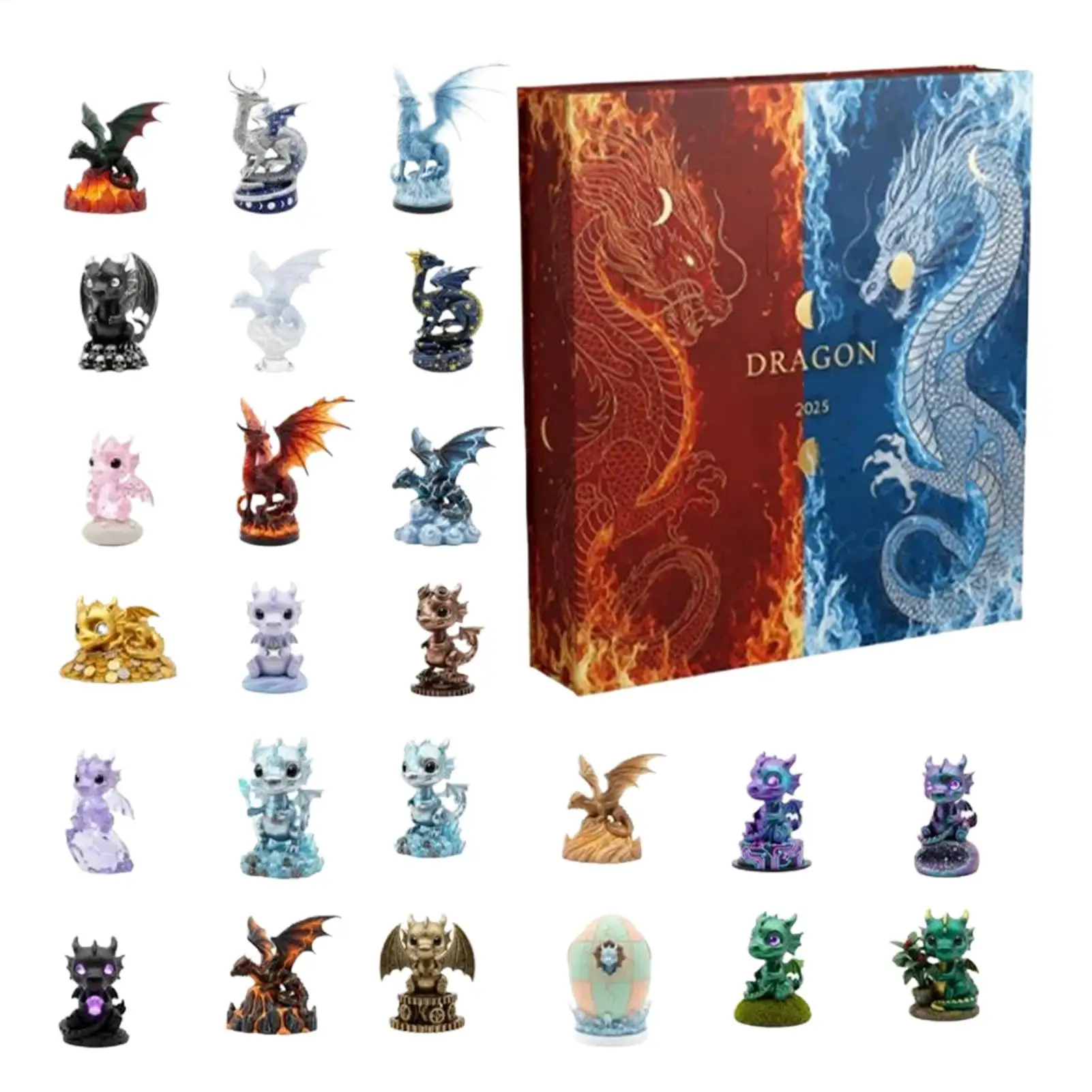 2026 Christmas Calendar Advent, Cute 2D Acrylic 24 Days Party Favors Dragon Ornament Countdown Calendar for Kids Birthday Gift - Image 2