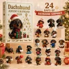 2026 Dachshund Christmas Advent Calendar, 24‑Day Countdown Acrylic Pendant Ornaments, Holiday Surprise Gift Box for Dog Lovers