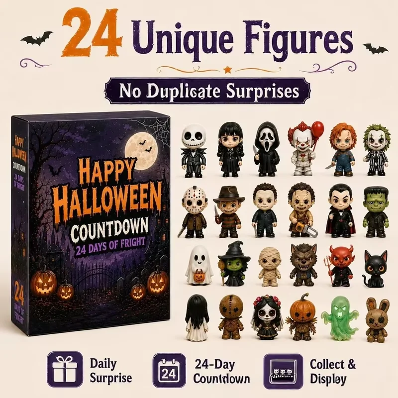 2026 Halloween Advent Calendar 24 Days Countdown 24pcs Horror Movie Mini Figures Set Desktop Home Party Decoration Surprise Gift - Image 2