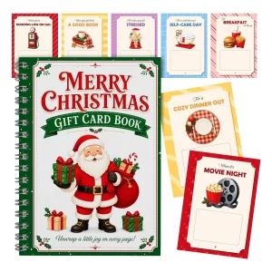 2026 Happy Christmas Card Book Xmas Christmas Greeting Cards Festive Holder Organizer For Holiday Party School College Family