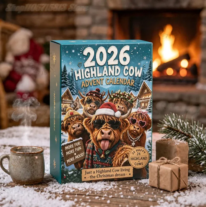 2026 Highland Cow Advent Calendar, 24 Days Christmas Countdown Calendar, Mini Highland Cow Figurine, Christmas Advent Gift - Image 4