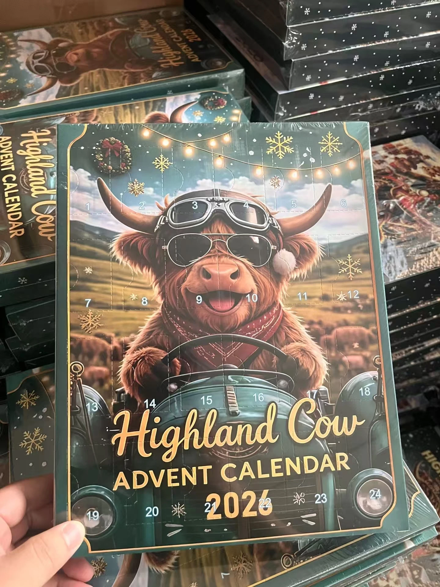 2026 Highland Cow Advent Calendar 24 Days Christmas CountdownCute Mini Highland Cow Figurine Christmas Gift Home Decor - Image 2