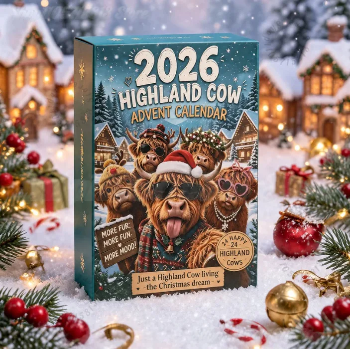 2026 Highland Cow Advent Calendar 24 Days Christmas CountdownCute Mini Highland Cow Figurine Christmas Gift Home Decor - Image 5