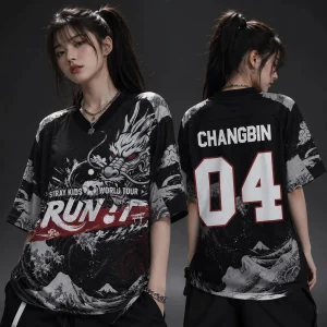 2026 Kpop Stray Run It World Tour Jersey T-shirt Men Women Summer Sports T-shirt Breathable Quick Drying Clothing Fan Gifts
