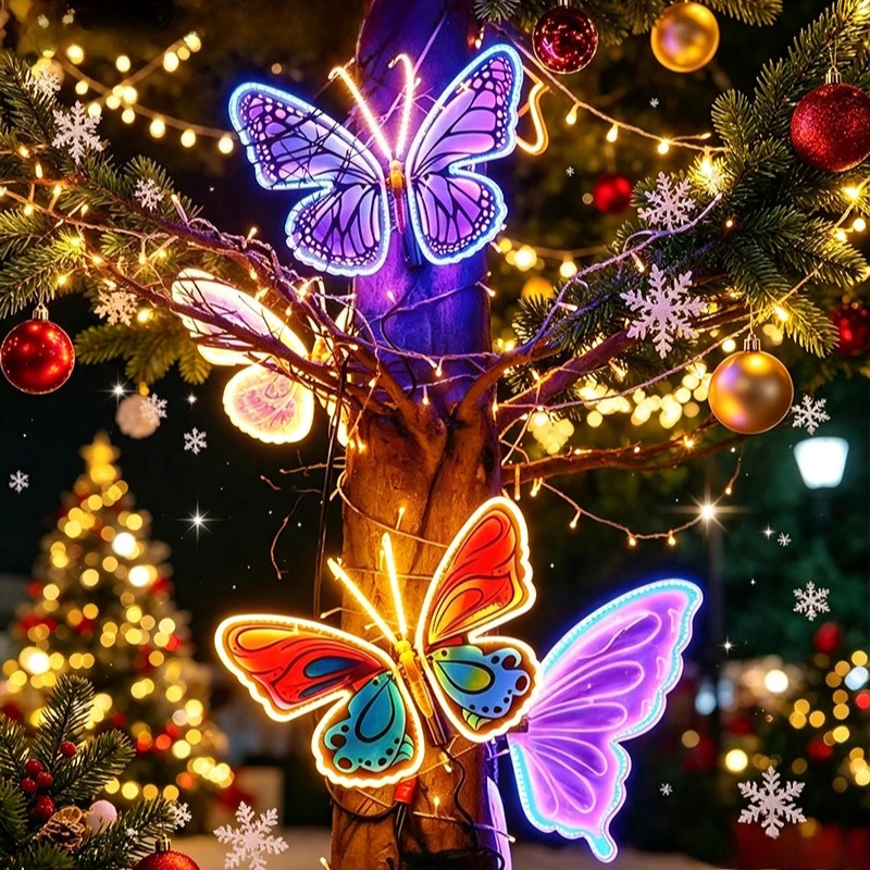 2026 New Releases LED Outdoor Simulation Dynamic 40cm with Stand Butterfly Lights Holiday Party Wedding Home Christmas Decoratio - Image 2