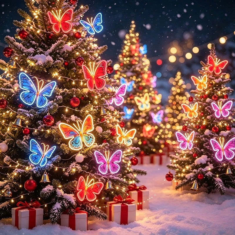 2026 New Releases LED Outdoor Simulation Dynamic 40cm with Stand Butterfly Lights Holiday Party Wedding Home Christmas Decoratio - Image 3