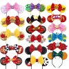2026 New Style Mickey Minnie Ear Headband Sequin Bows Girl Adult Kids Halloween Party Cosplay Hair Accessories Princess Hairband