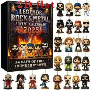 2026 Rock and Metal Advent Calendar 2D Flat Acrylic Iconic Music Character Collection Is Suitable for Rock and Metal Fans' Gifts