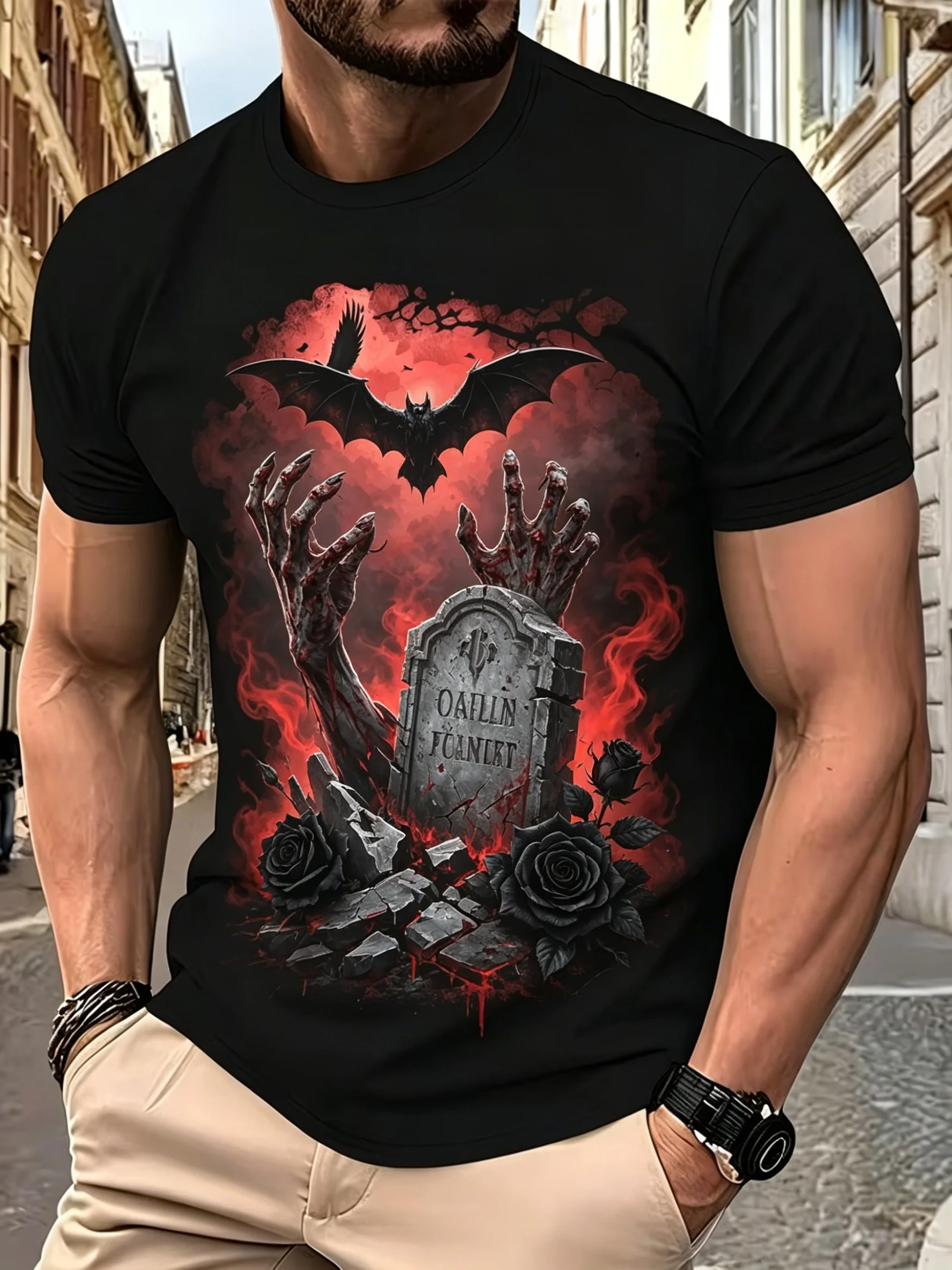 2026 Stylish New Men's 3D Wolf Print T-Shirt Fashion Short-Sleeved Pullover O-Neck Tops Summer Outdoor T-Shirts Men's Clothing - Image 3