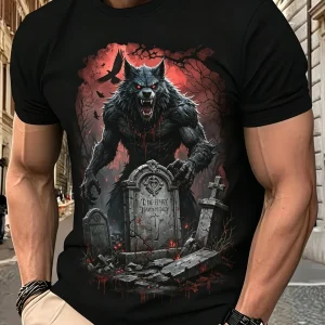2026 Stylish New Men's 3D Wolf Print T-Shirt Fashion Short-Sleeved Pullover O-Neck Tops Summer Outdoor T-Shirts Men's Clothing