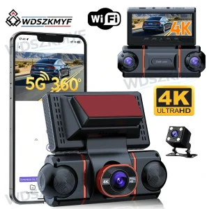 2026 UHD 4K 1080P Car Dash Cam 4CH Car DVR 360° WIFI APP Video Recorder Front Rear View Night Vision Black Box Car Accessory