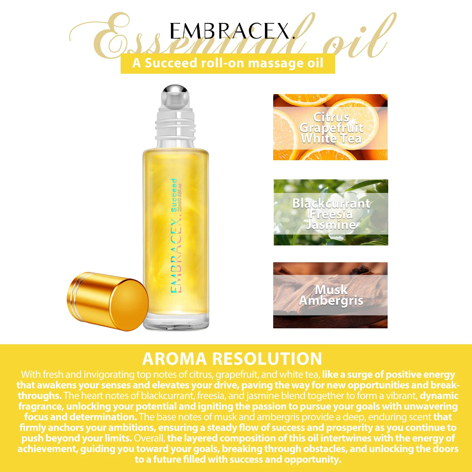 20ml Succeed Roller Fragrance Oils Diffuser Oil Travel Candles Making Partable Oil Gifts - Image 3