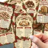 20pcs Poinsettia Holly Border Christmas Dessert Recipe Cards,Christmas Gift Tags,Christmas Baking Party Favor,Cafe Menu Display