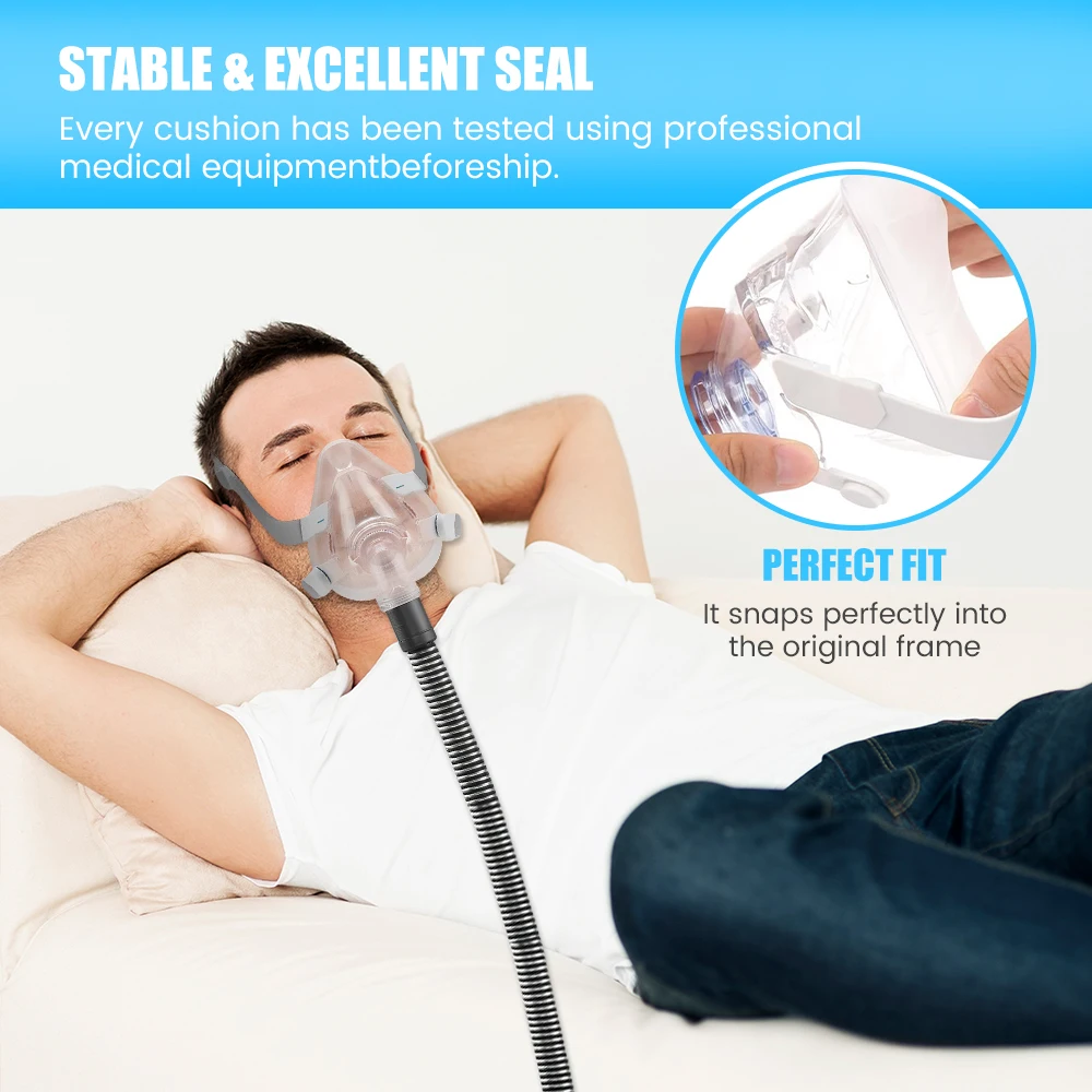2/1 Pack CPAP Mask for AirFit F20 Full Face Mask Replacement, Covers Nose Mouth, Compatible with AirFit F20, Prevent Sleep Apnea - Image 5