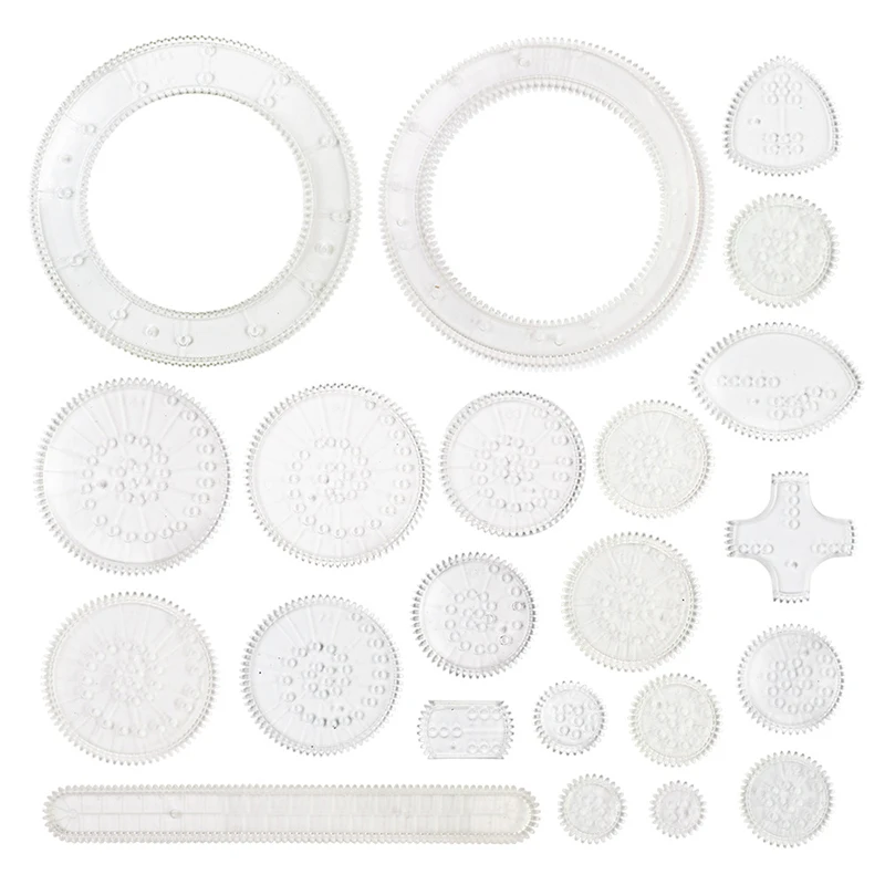 22pcs Spirograph Spiral Art Drawing Kit The Classic Way to Make Countless Amazing Designs For Kids Drawing Rulers Toys Set - Image 3