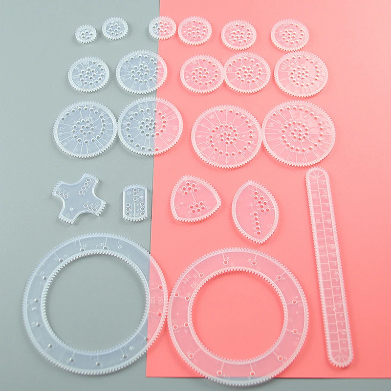 22pcs Spirograph Spiral Art Drawing Kit The Classic Way to Make Countless Amazing Designs For Kids Drawing Rulers Toys Set - Image 5