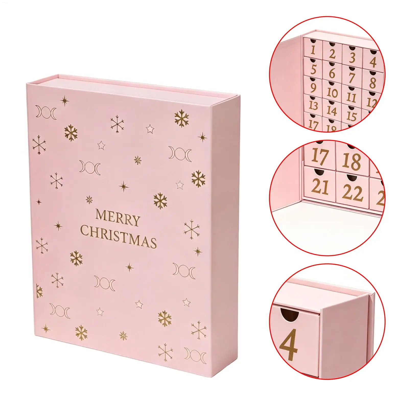 24-slot Christmas Countdown Calendar Box 24 Days DIY Reusable Empty Party Favors Funny Home Decoration Party Props - Image 3
