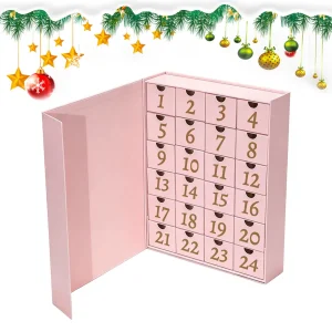 24-slot Christmas Countdown Calendar Box 24 Days DIY Reusable Empty Party Favors Funny Home Decoration Party Props