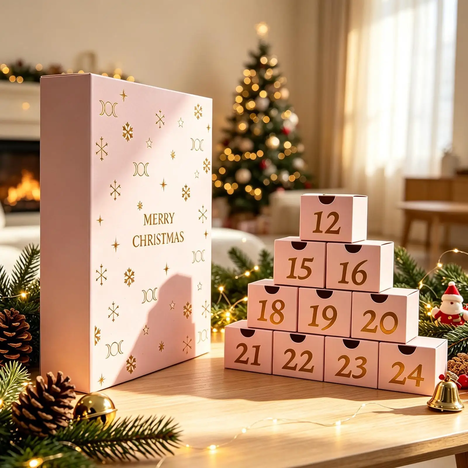 24-slot Christmas Countdown Calendar Box 24 Days DIY Reusable Empty Party Favors Funny Home Decoration Party Props - Image 5