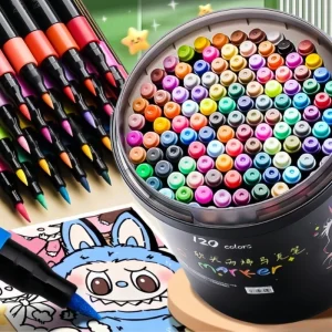 24/36/48/60/80/120 Bucket-cap Soft-Head Acrylic Marker Pen - Specially Designed for Students in Art Class, with Strong Coverage.